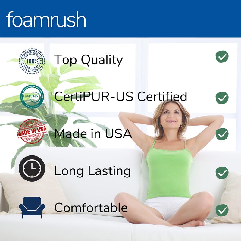 FoamRush 5" x 23" x 26" High Density Upholstery Foam Cushion, Square Foam for Dining Chairs, Chair & Wheelchair Seat Cushion Replacement - Image 4